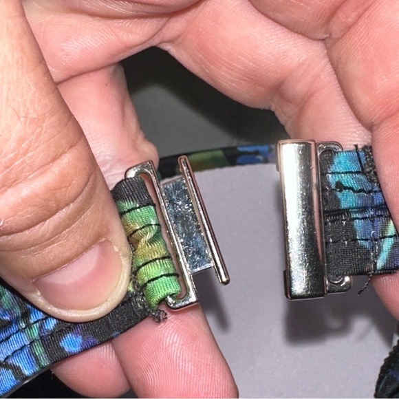 SOLD Women’s L Two Piece Bathing Suit Lunar Moth Mushrooms Padded Ruffle Accents - Picture 8 of 11